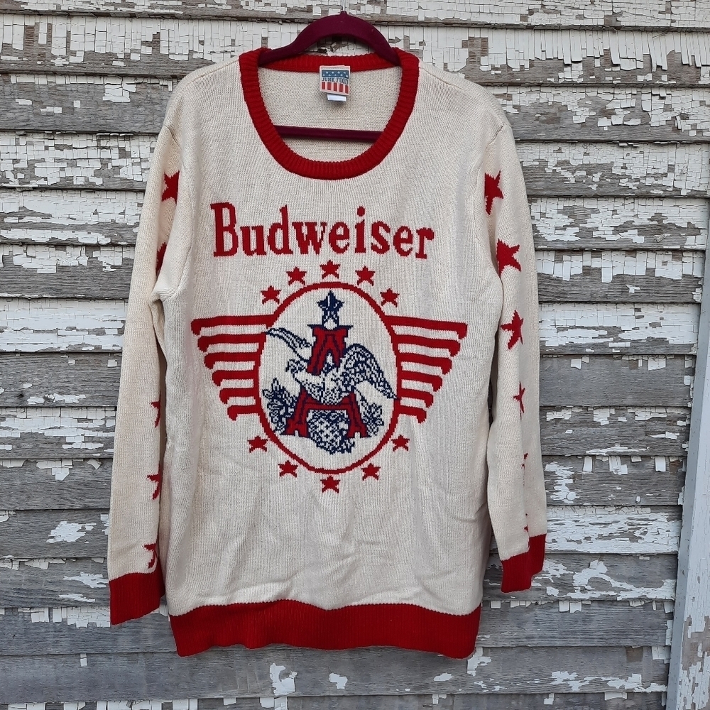 Budweiser Sweater Mens 2XL, Logo Design, Multicolor, Junk Food